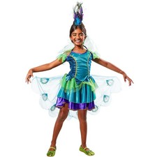 Rubies Girl's Peacock Costume Dress - Large, Headpiece & Tail Included picture