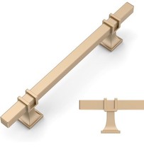 Amerdeco 10 Pack Champagne Gold Cabinet Pulls 6.3 Inch(160mm) Hole Center picture