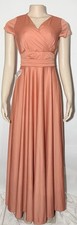 KOH KOH Long Semi-Formal Coral Short Sleeve Floor Length Maxi Dress Size S picture