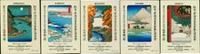Hiroshige Ando Japanese Woodblock Prints - Unique 1920s-30s Set of 5 picture