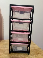 4 Pink Teeny Tiny Tote With Lids & Rack  NEW picture