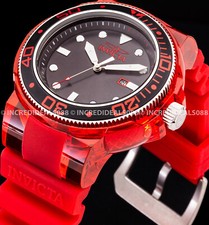 Invicta GRAND PRO DIVER ANATOMIC Red Silver Black SS Stylish Bold Mens Watch picture