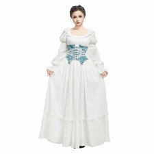 Women's Victorian Medieval Renaissance Costume Edwardian Fairy Fake Corset Dress picture