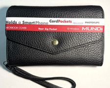 MUNDI Womans / CEO Clutch- Big Fat Wallet / BLACK GRAIN PEBBLE / New picture