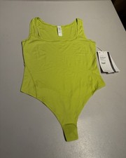 New Lululemon Wundermost Bodysuit Women's Medium Square Neck Highlighter Neon picture