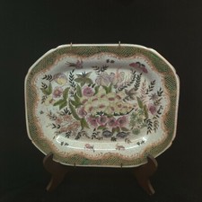 Chinese antique 1950s crackled large plate 