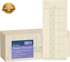 Time Cards Weekly 2 Sided Overtime Format 3-3/8