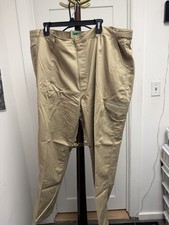 Haband Fit-Forever Cargo Pants Mens 50M Khaki Tan Expandable Waist Big Tall picture