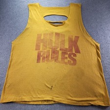 Vtg 1988 WWF Hulk Hogan Hulk Rules Thrashed Shredded Up Muscle Shirt HULKAMANIA picture