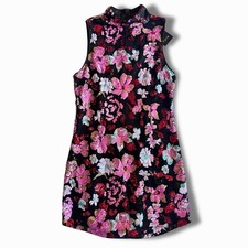 NWT Fate Show Stopper Sequin Floral Mini Dress - Black Size Small picture