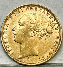 AUSTRALIA 1876 S GOLD SYDNEY SOVEREIGN LOW MINT KEY DATE RARE GEM UNC #14 picture