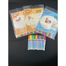 Three Vintage Dizzle Pre shaded Fashion Transfers and fabric markers  picture
