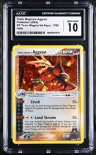 🌌SWIRL🌀 Team Magma's Aggron 7/95 Holo Team Magma Aqua CGC 10 Gem Mint LOW POP picture