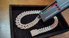 18mm VVS Moissanite Cuban Link Chain 20 Inch picture