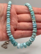 Jay King Mine Finds Sterling Silver Larimar Graduated Beaded Bead Necklace picture