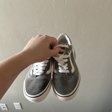 VANS Old Skool Men’s Gray/White Lace-Up Low Top Sneakers Rubber Outsole picture