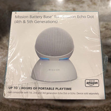 Mission Portable Battery Base for Amazon Echo Dot 4th/5th Gen White MC95W picture