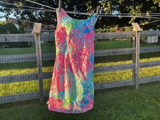 New Lilly Pulitzer Delia Shift Dress Lets Cha Cha Turquoise Size 00 Bows picture