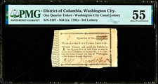 Ca 1795 Colonial Washington City Canal Lottery Signed Daniel Carroll PMG AU55 picture