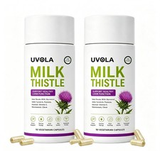 2x Uvola Milk Thistle Supplement, 80% Silymarin Liver Support Formula, 90Ct picture