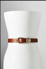 Anthropologie structured keeper leather belt Honey Large picture