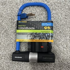 WordLock 14 mm Steel Shackle Match Word On Key With Lock Black & Blue 4.5