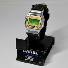 Custom Casio A158WEA Watch | Retro Custom Green Mod | Black Leather Band (NEW) picture
