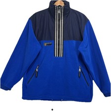 VTG Bogner Active Quarter Zip Fleece Pullover Men Large Blue Navy Colorblock USA picture