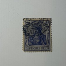 GERMANY 1915    20 Pfennig Germania issue color variety war print used $ 151.00 picture