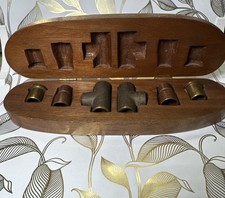 19th Century Antique Brass/Copper Pipe Fitting Salesman Sample Display In Walnut picture