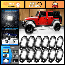 Ultra Bright 180 LEDs Rock Lights Kit - 12 Pods Pure White Off-Road Lighting picture