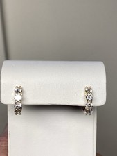 14K YG Huggie earrings 1.40Ct Lab grown diamonds  New condition  picture