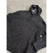 Marc Anthony Mens XXL Slim Fit Quilted Hoodie Space Dye Black Pullover Sweater picture
