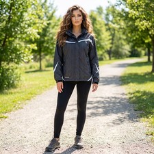 Columbia Interchange Jacket Womens M Black Geometric Minimalist Athleisure picture
