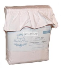 RACHEL ASHWELL SIMPLY SHABBY CHIC Pale Pink Ruffle FULL SHEET SET COTTON  picture