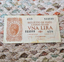 Italy Una Lira Biglietto di Stato a Corso Legale Banknote Circulated 533599 picture