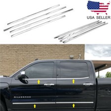 For 2014-2018 Chevy Silverado / Sierra 1500 Crew Cab Window Sills + Side Molding picture