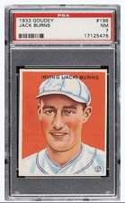 1933 Goudey Jack Burns RC #198 PSA 7 picture