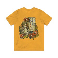 Colt 45 Party Mule 1982 Vintage Men's Gold T-Shirt picture