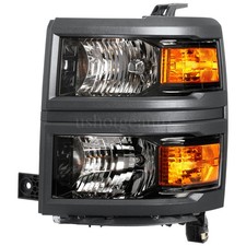 For 2014-2015 Chevy Silverado 1500 Pickup Black Headlight Headlamp Left Driver picture