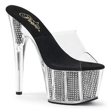 Pleaser 7 Inch Rhinestone Platform Slide High Heel Shoes Adore 701Srs picture