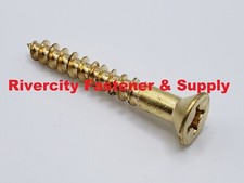 #10x1-1/2 Brass Phillips Flat Head Wood Screws 10 x 1-1/2 Screw #10 x 1.5 picture