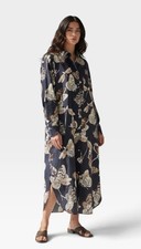 NWT Maeve Anthropologie Soren Shirt Dress Butterfly Oversized Midi Shirt Dres LP picture