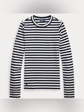 Polo by Ralph Lauren Cruise Navy & White Striped Stretch Cotton Long-Sleeve Tee picture