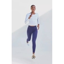 CALIA by Carrie Underwood Pointelle Seamless Long Sleeve Top Light Blue L/XL NWT picture