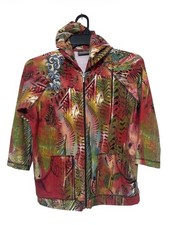 Additions by Chico's Abstract Graphic Print Full Zip Hoodie Women's Size 1 M/L picture