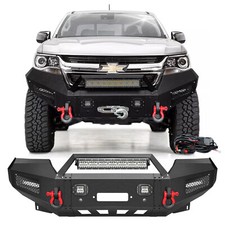 For 2015-2022 Chevy Colorado Steel Front Bumper With Winch Plate & Lights + Wire picture