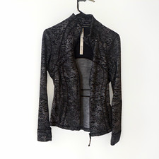 lululemon Define Full Zip Slim Track Jacket Geometric Black Gray Women’s 6 picture