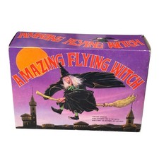 Vintage Amazing Flying Witch Battery Operated Halloween Decoration For Parts picture