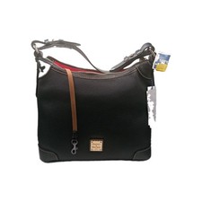 Dooney & Bourke Pebbled Leather Hobo Shoulder Bag Black Handbag Purse picture